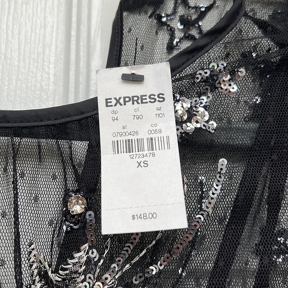 brand new with tags Express sheer dress with built in bikini bodysuit. size XS. - Picture 4 of 5